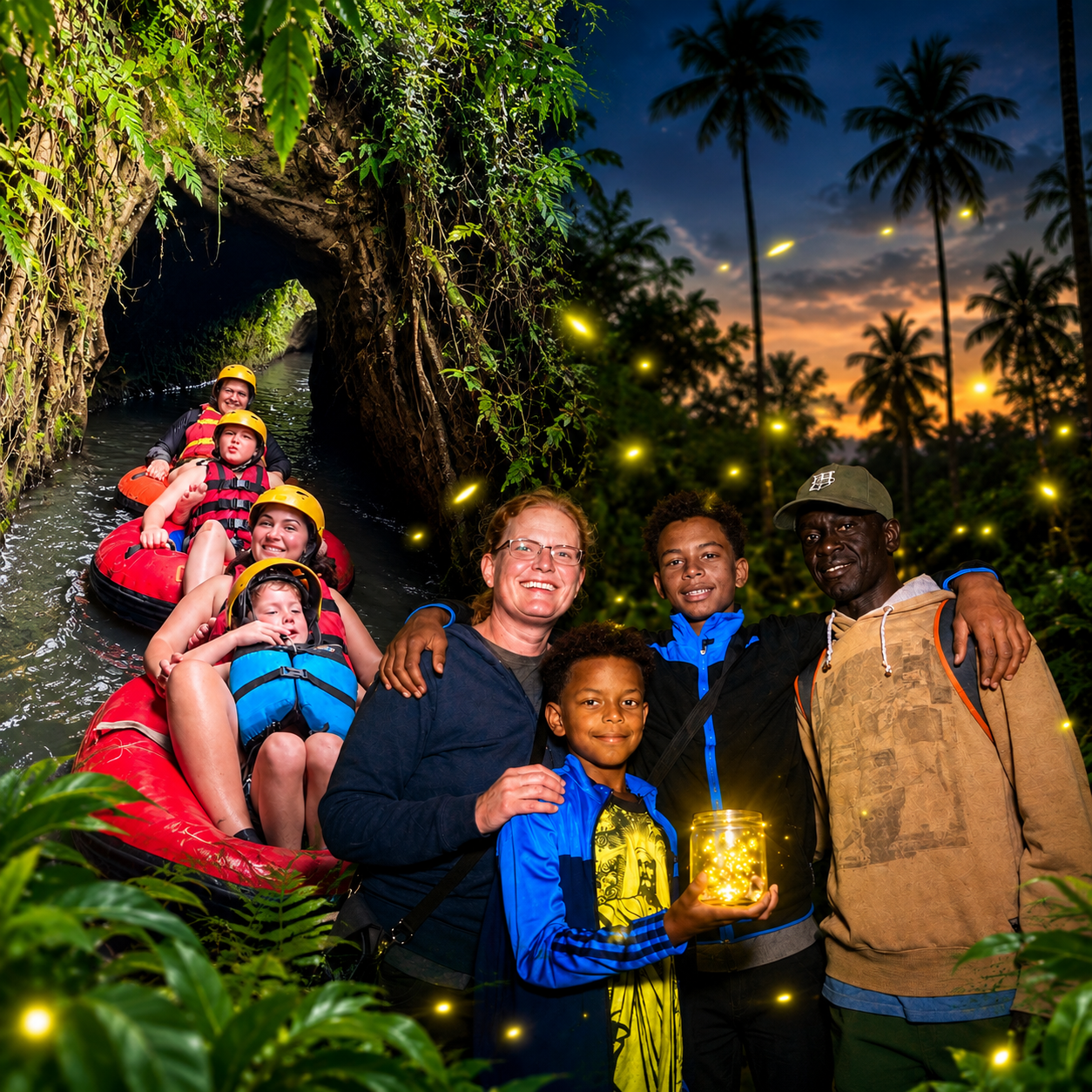 Ubud Cave Tubing, Balinese Dinner & Firefly Night Tour