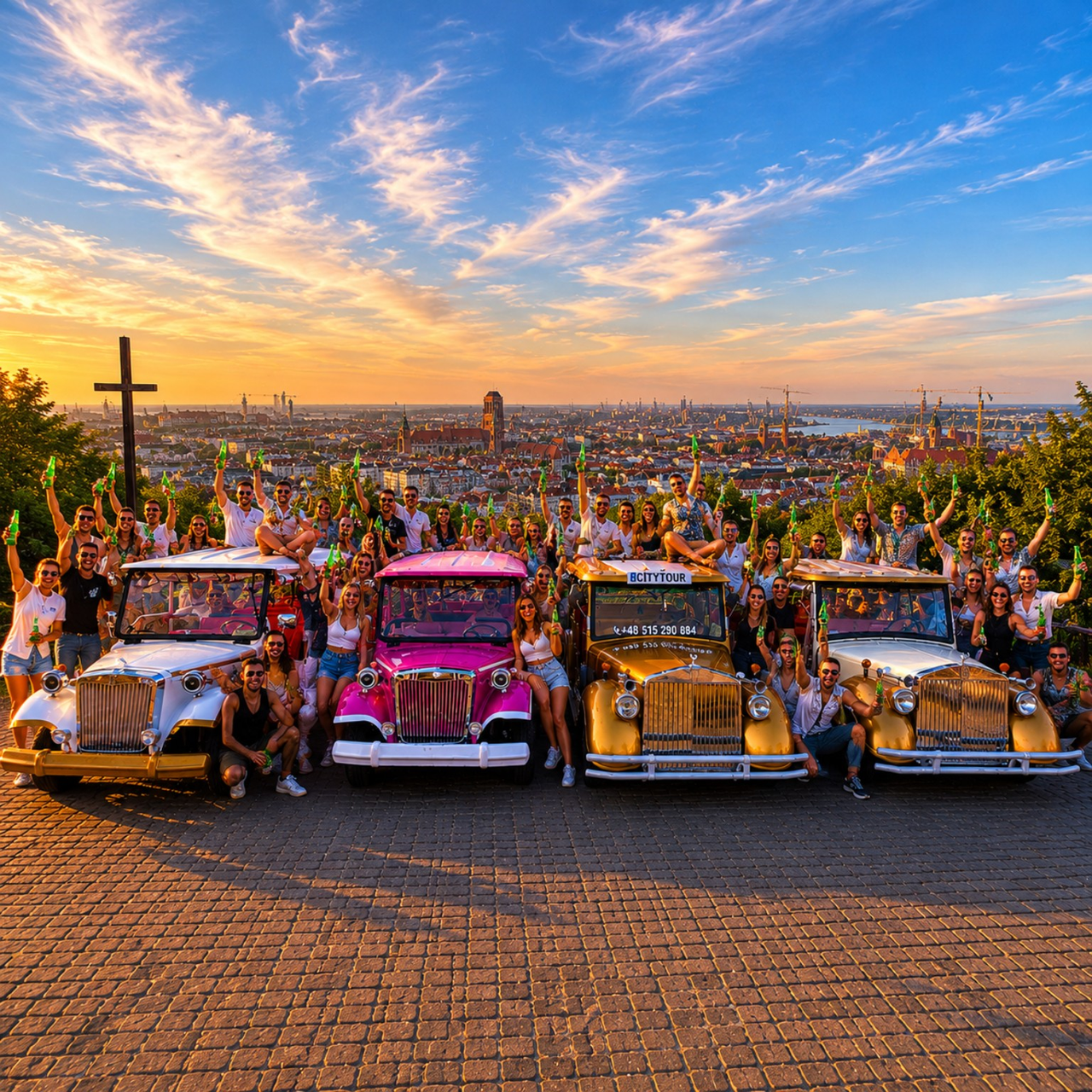 Gdańsk Electric Golf Cart Party Tour with Unlimited Beer