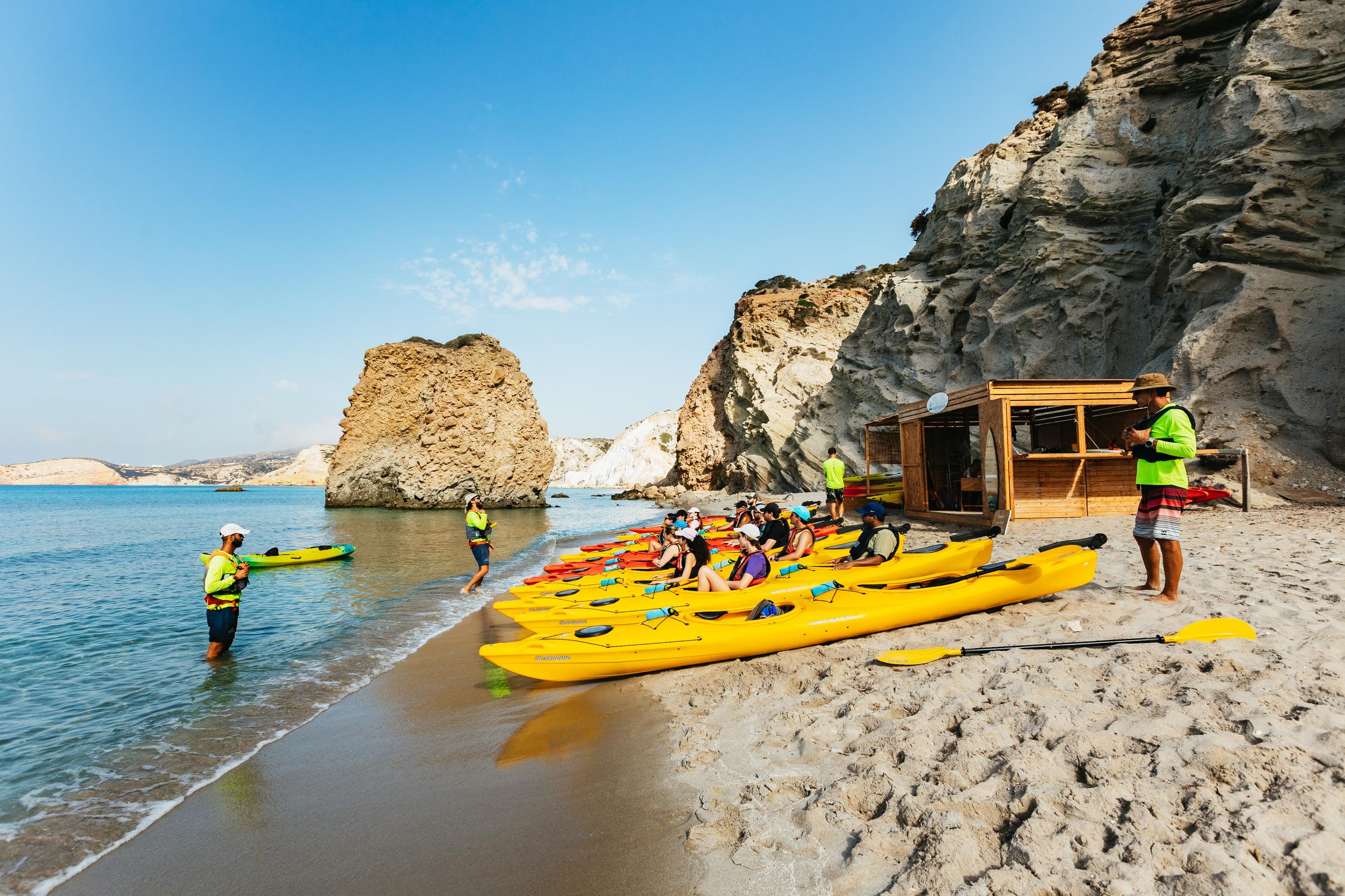 Milos kayak tour Tsigrado Gerakas sea caves south coast — image 4