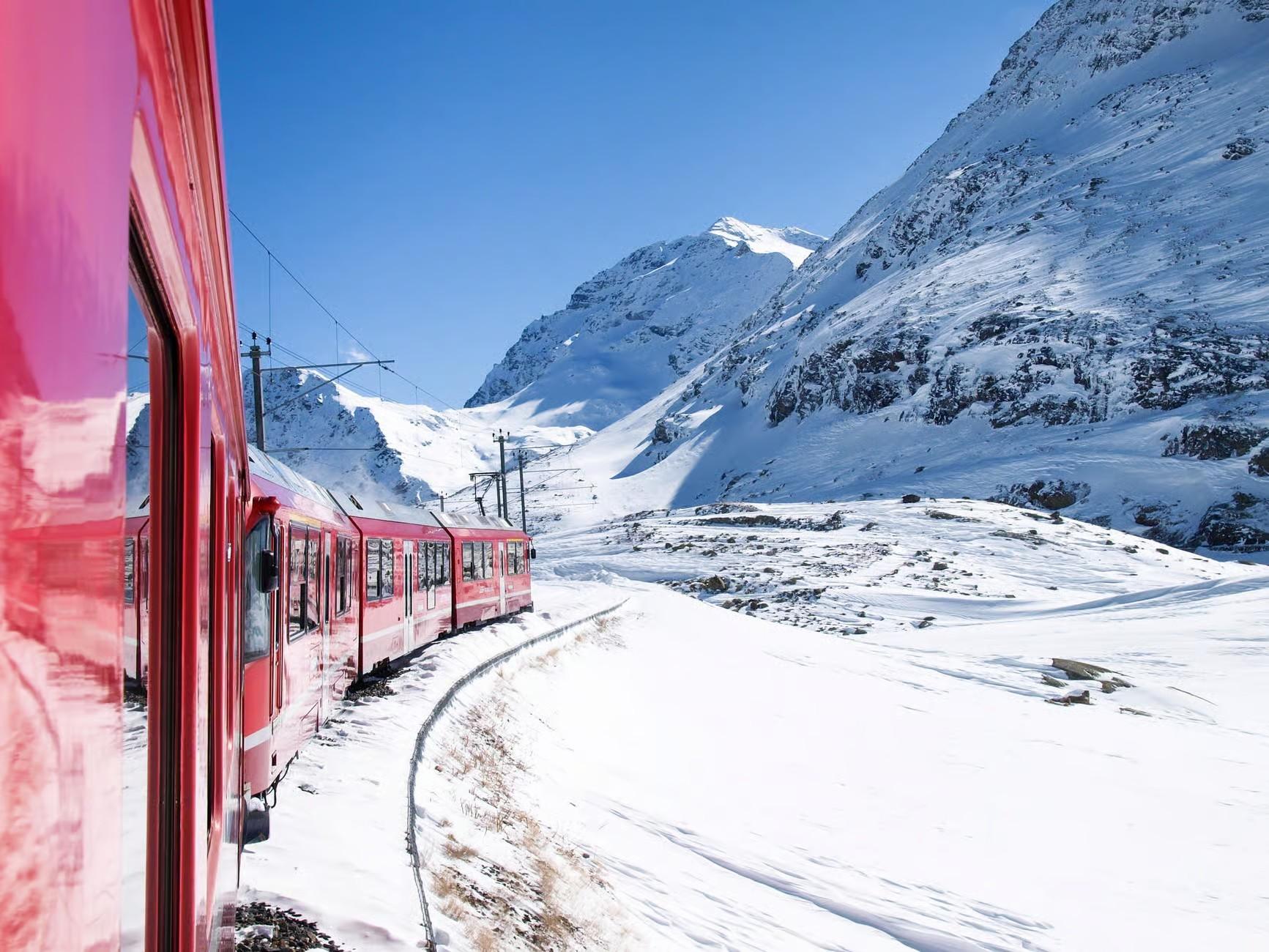 Milan to Swiss Alps: Bernina Red Train & St. Moritz Day Trip
