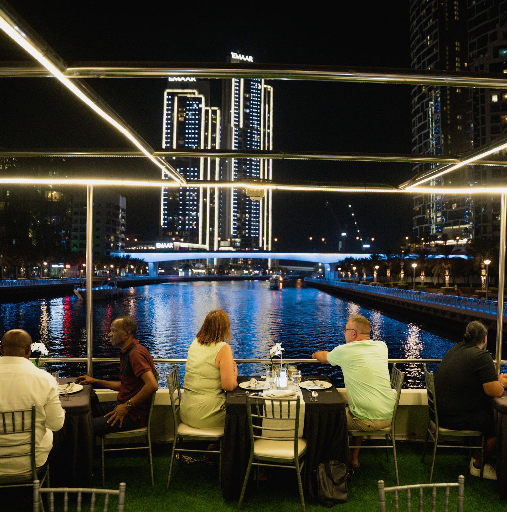 Dubai Marina Sunset & Dinner Cruise with Live Music & Open Bar