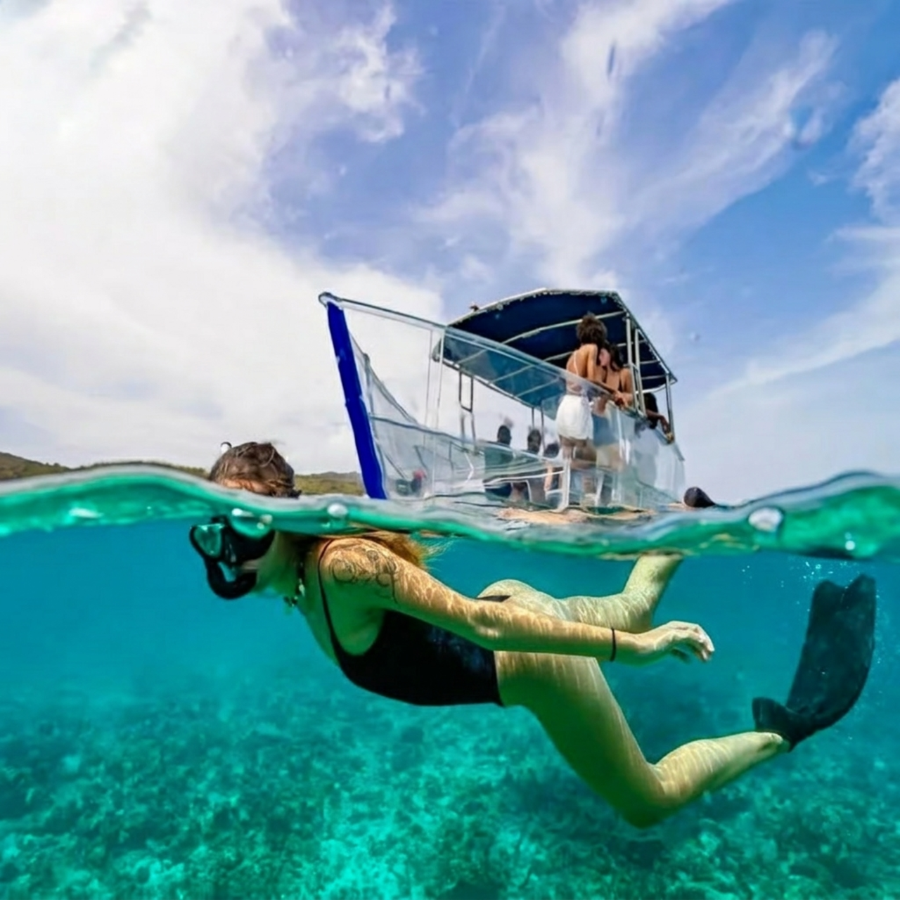 Clear-Bottom Boat & Snorkeling Adventure
