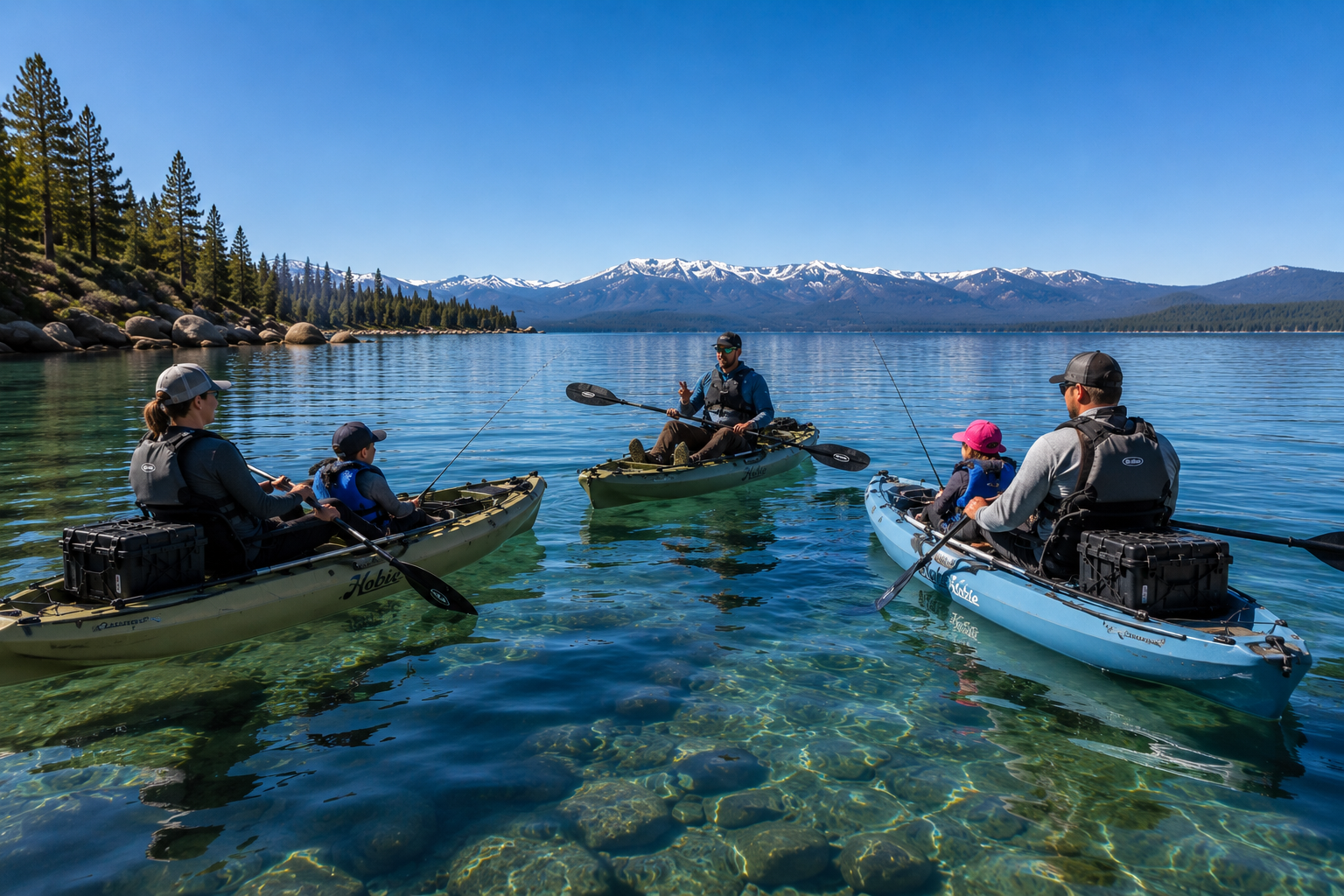 Sunrise or Sunset Kayak Fishing on Lake Tahoe