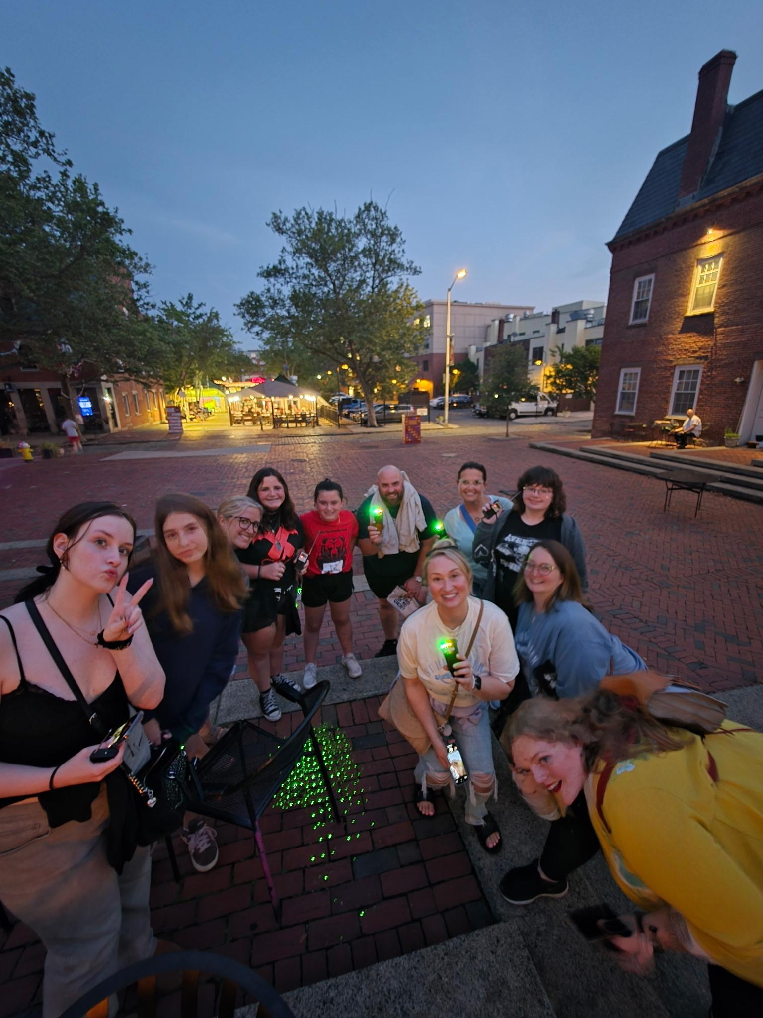 Essex Street and the Bewitched statue on a Salem ghost tour