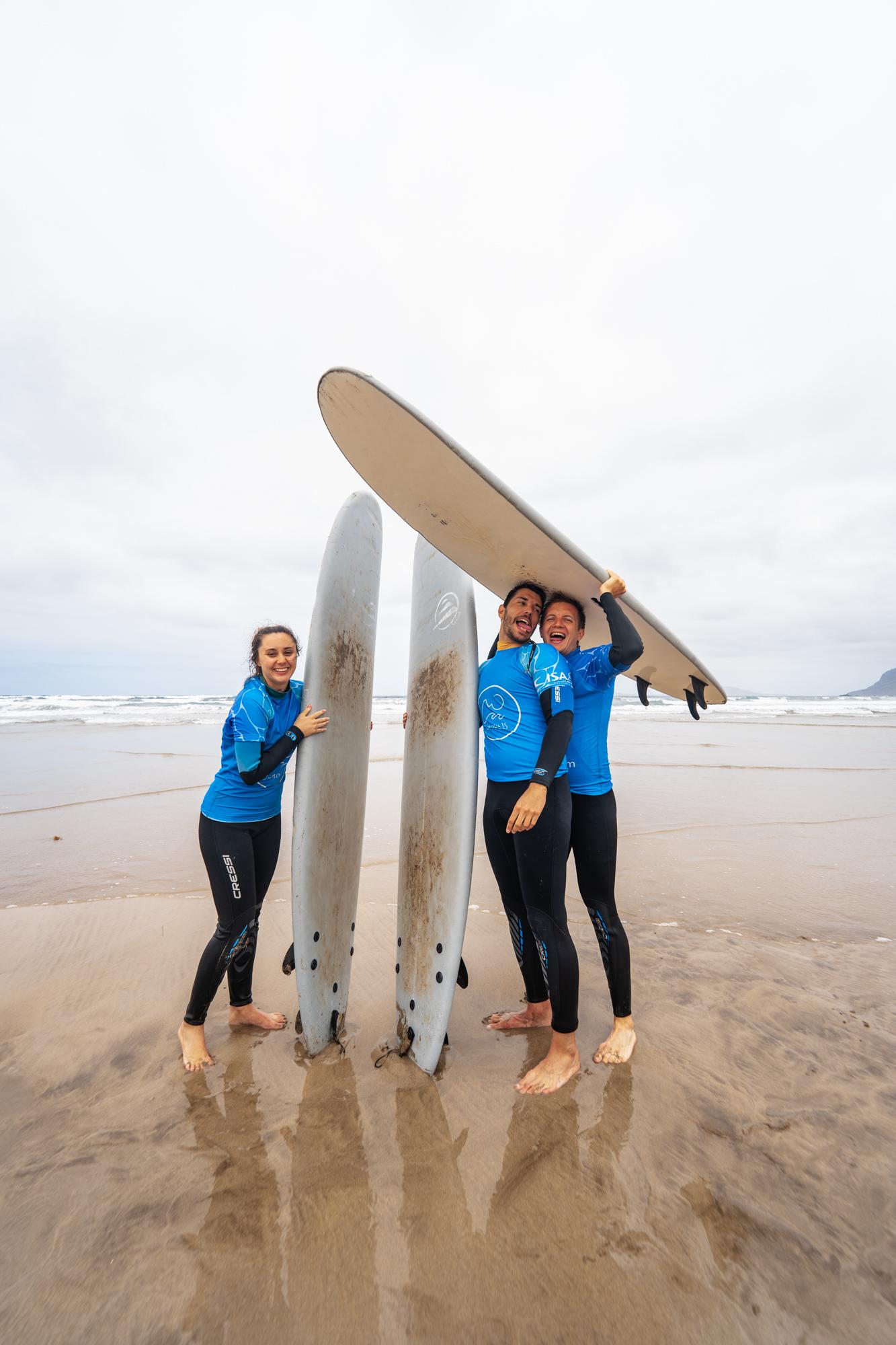 Famara Beach Surf Lesson with Transport & Video