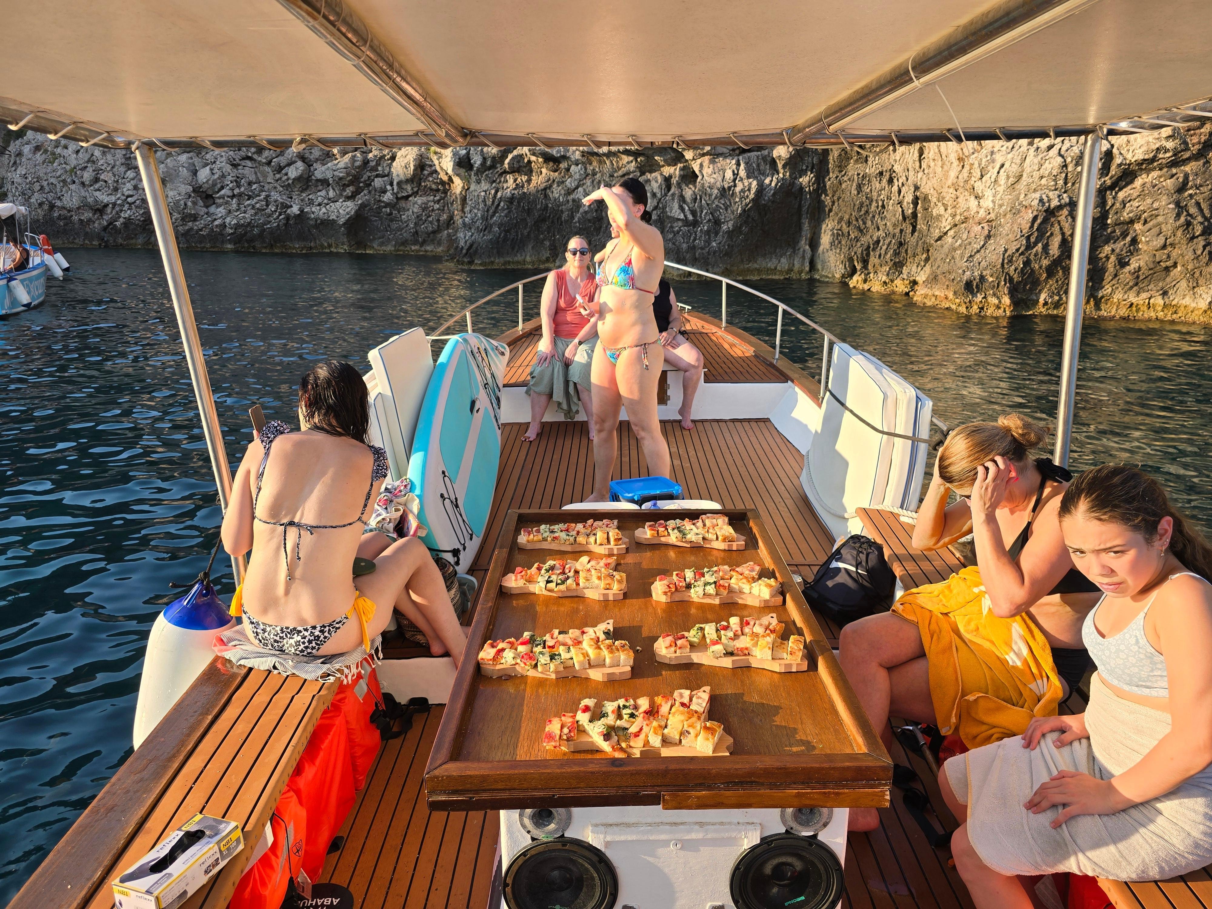 Taormina Coast Boat Cruise with Sicilian Wine & Snorkeling