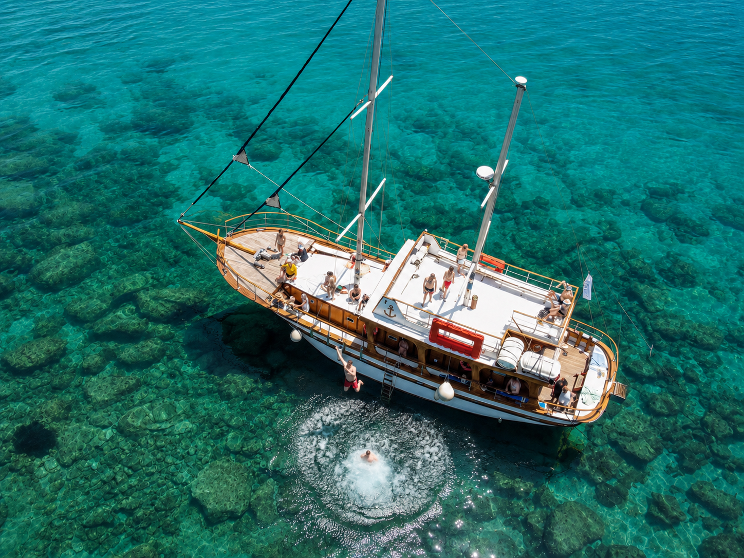 Hersonissos Traditional Wooden Boat Cruise with Swim Stops & Grilled Lunch