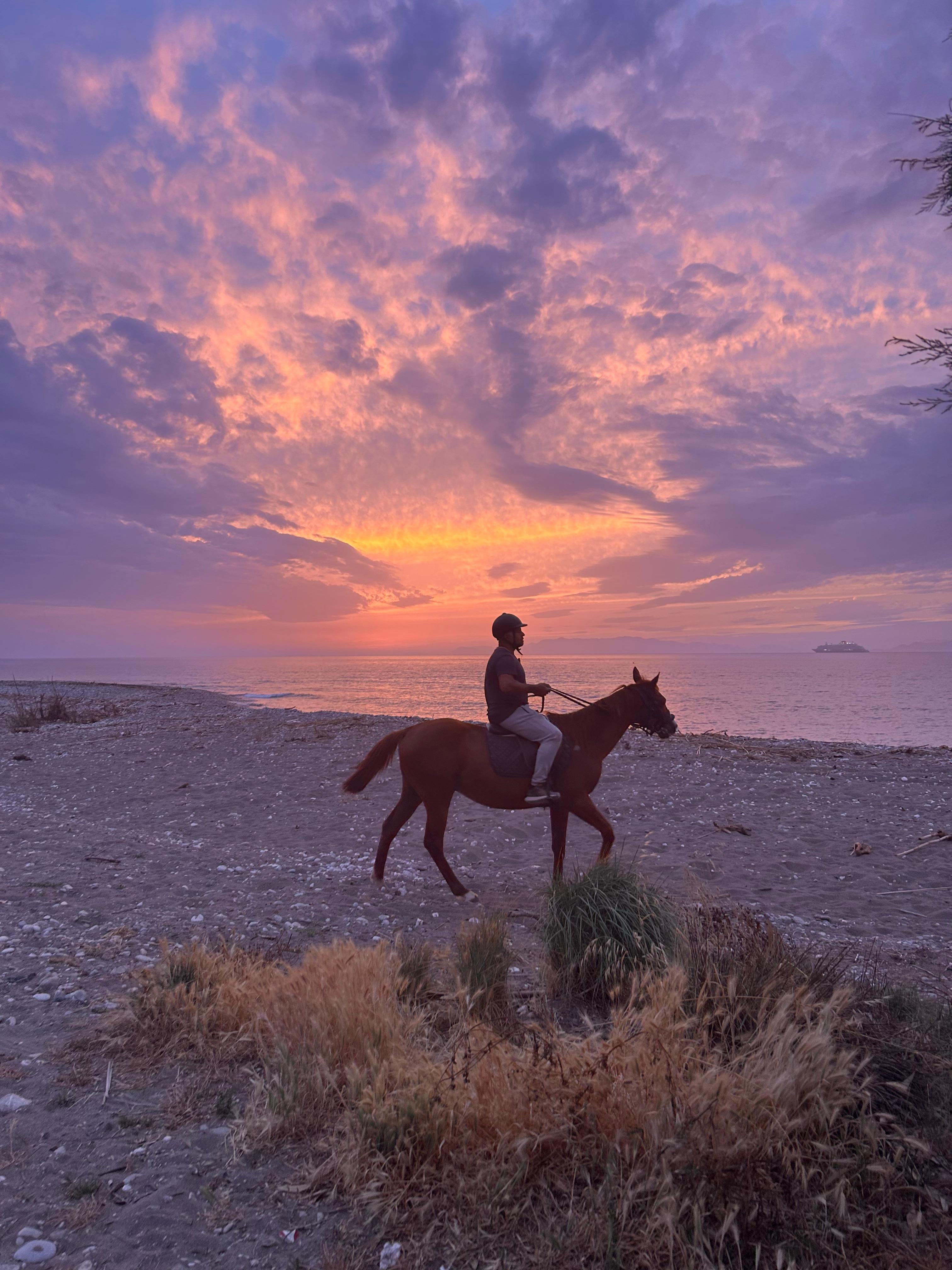 Sunset Horseback Ride Along Kremasti Beach