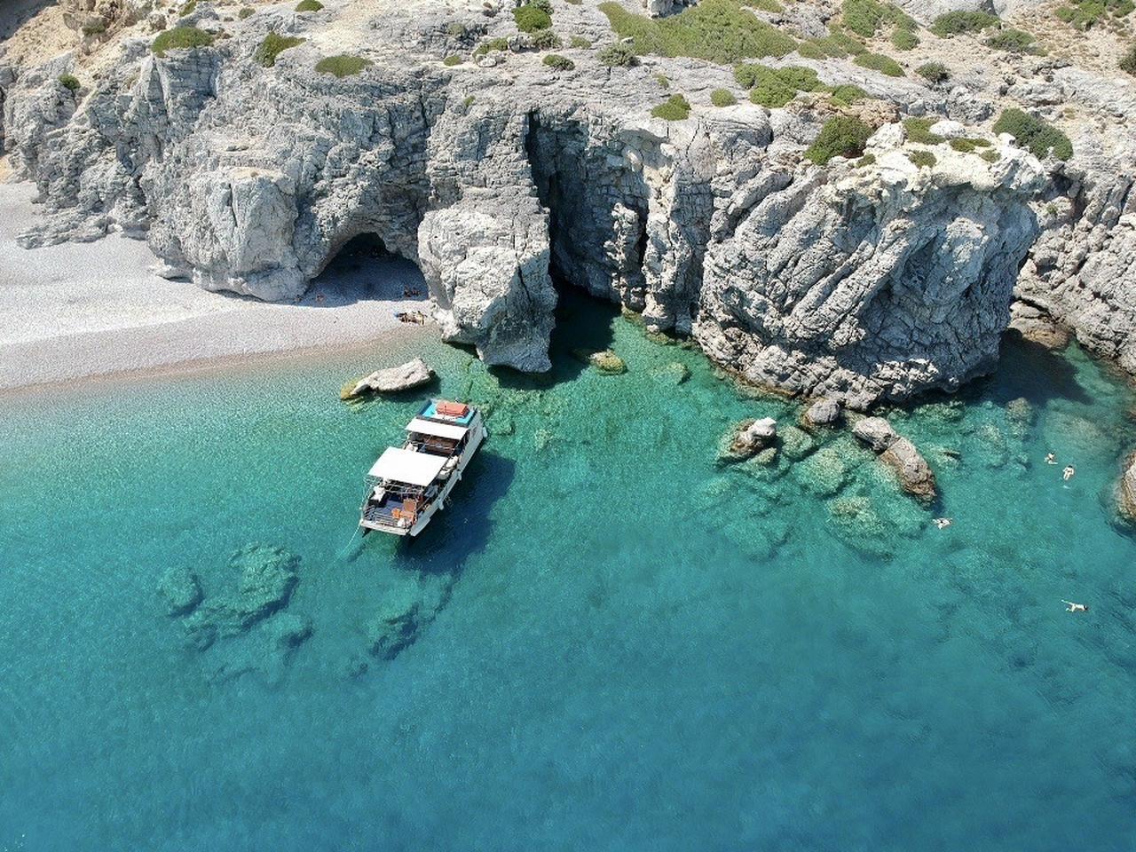 Rhodes Catamaran Cruise: Anthony Quinn Bay, Ladiko & Traganou Caves