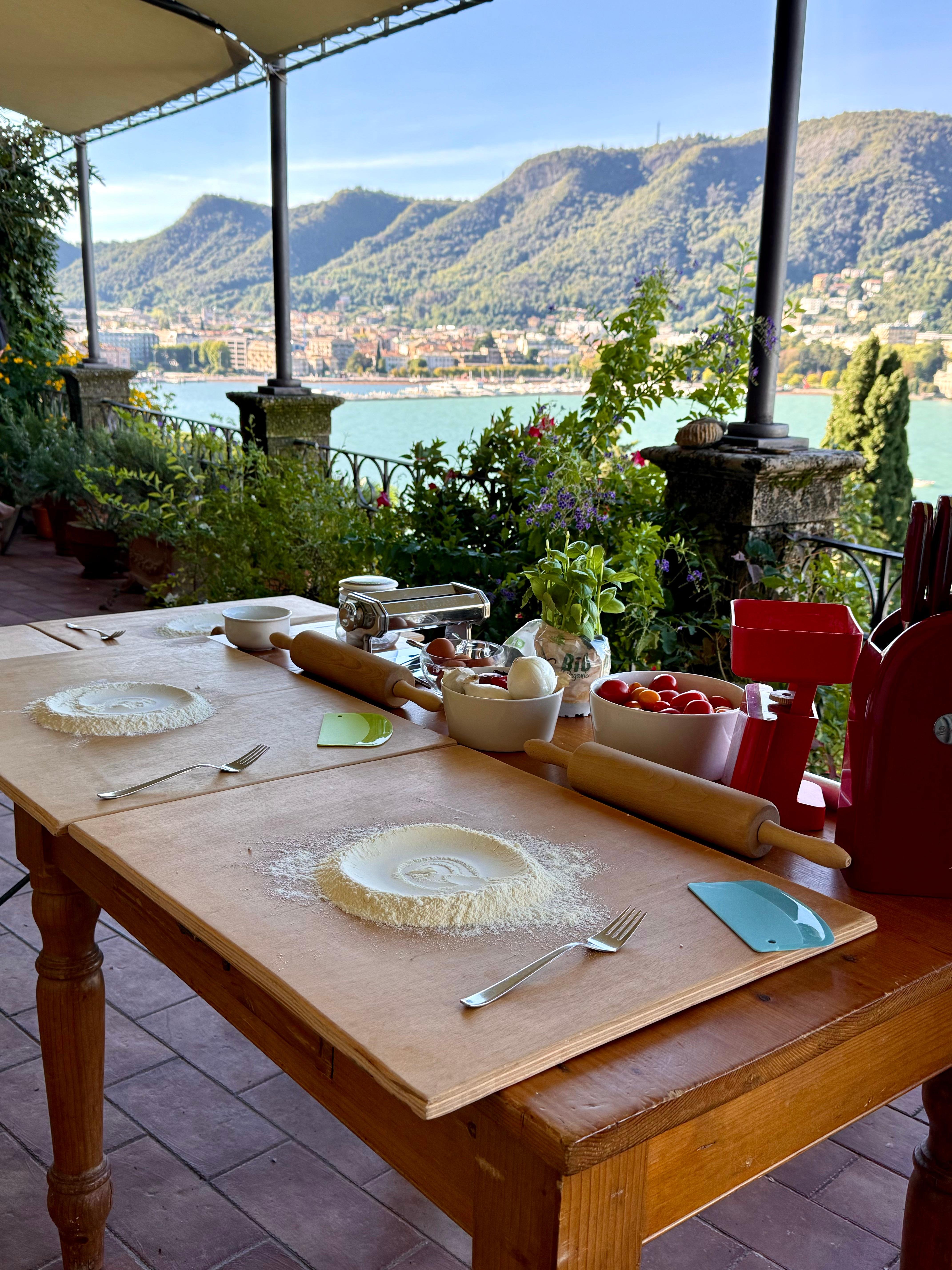 Homemade Pasta & Tiramisu Class on Lake Como Terrace
