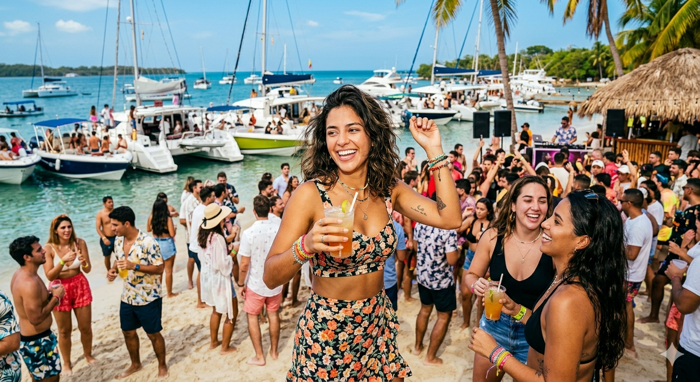 Cartagena Rosario Islands Premium Party Cruise with Open Bar