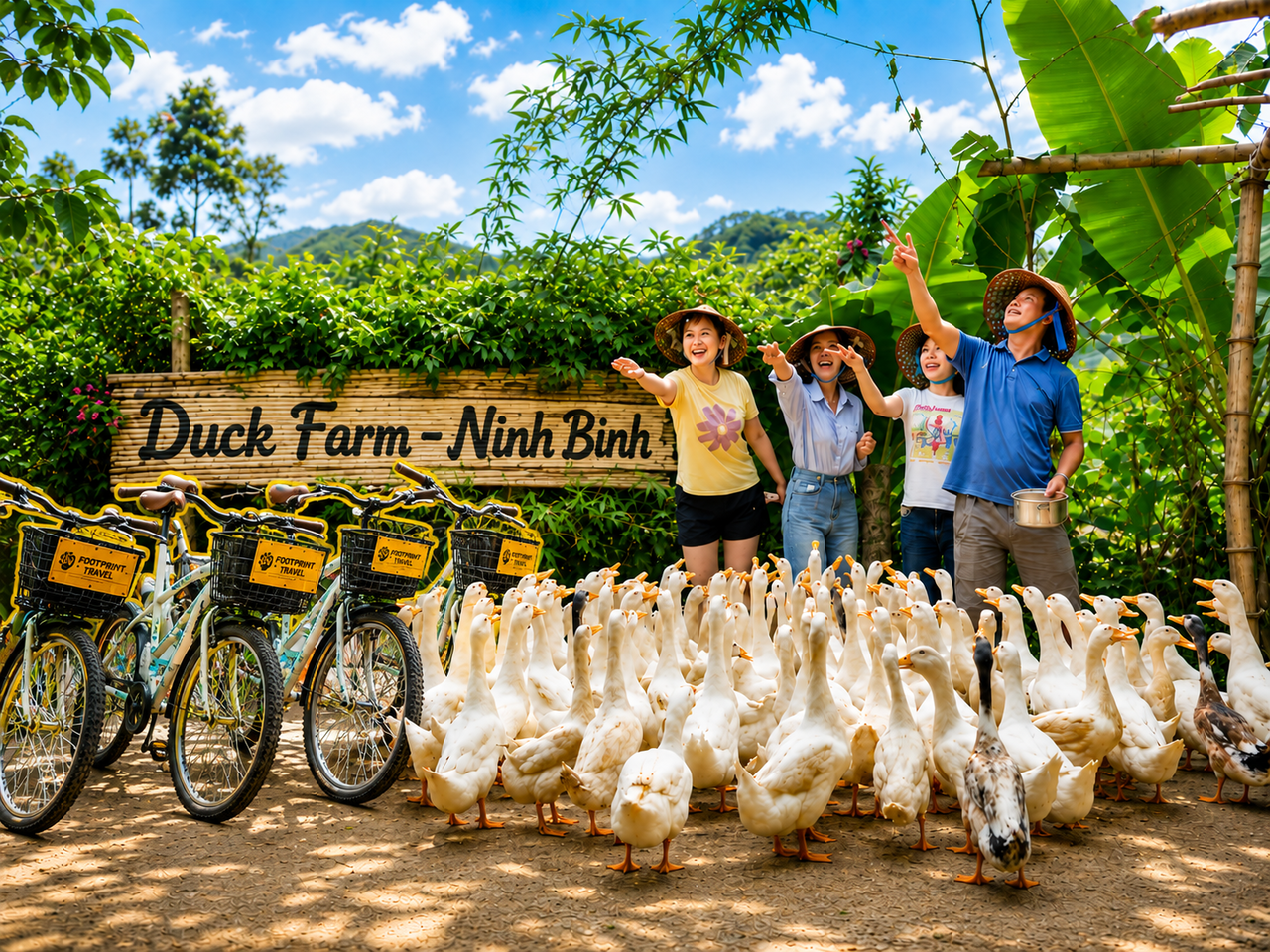 Tam Coc Countryside Bike Tour with Duck Farm Visit