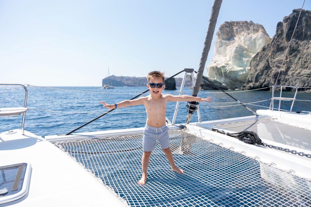 Santorini Gold Catamaran: Beaches, Volcano & BBQ