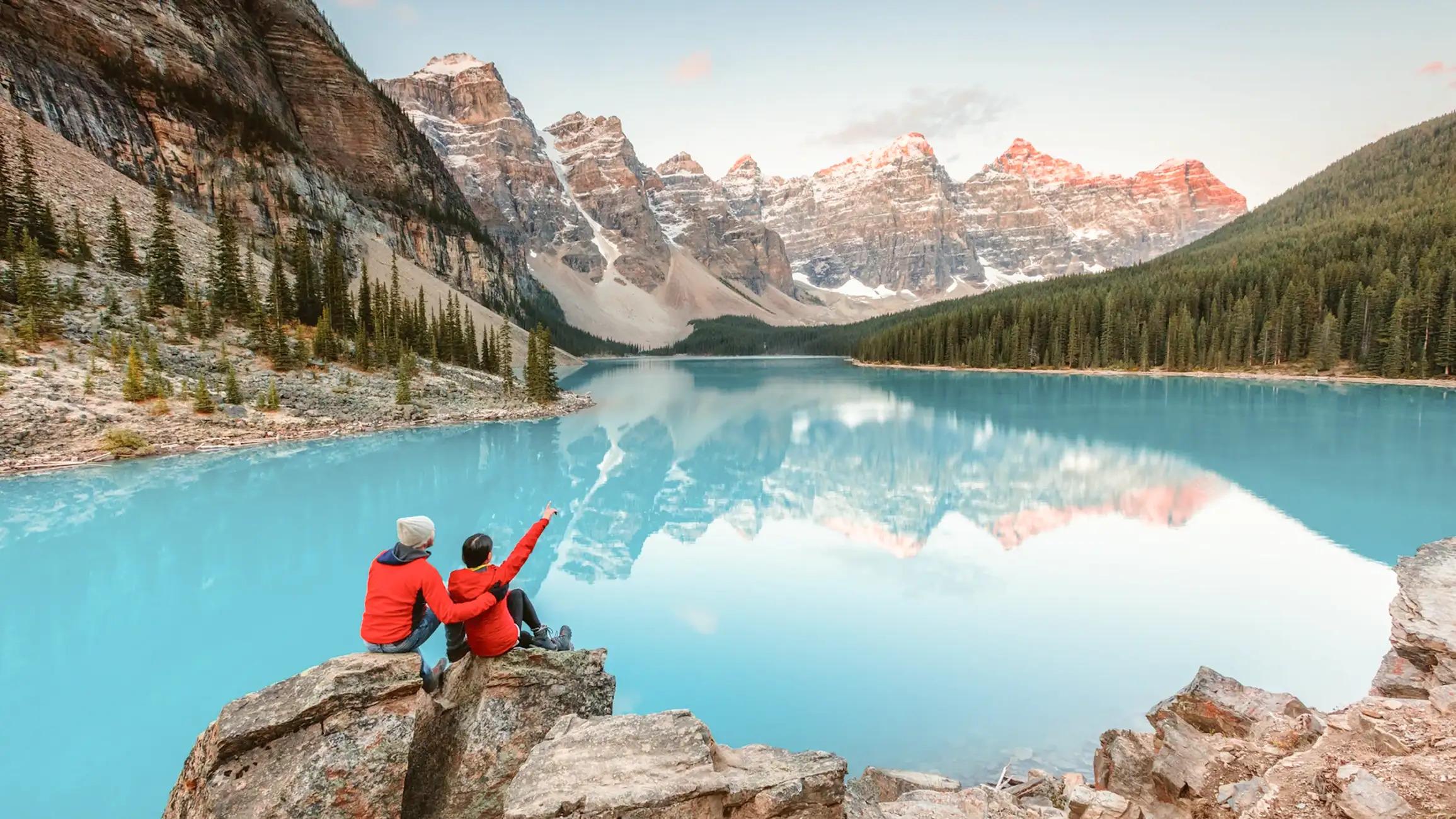 Glacier-fed lake in Banff National Park on a guided Lake Louise canoe day tour