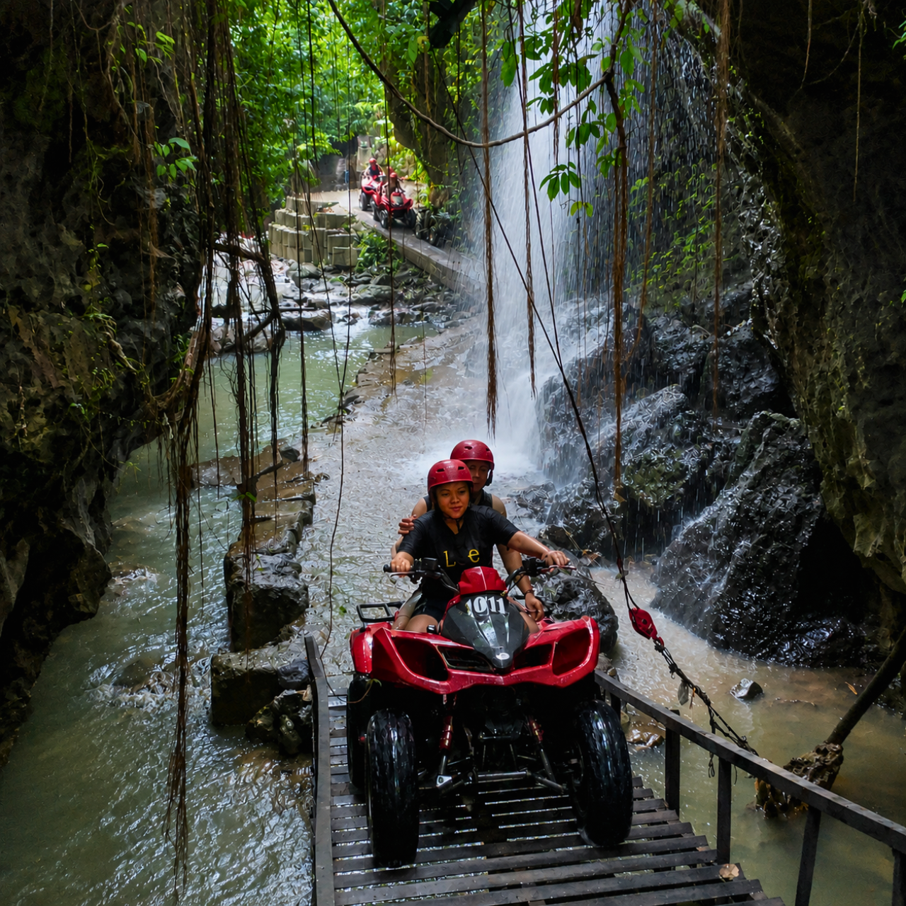 Ubud Quad Bike Adventure with Waterfalls & Barong Caves