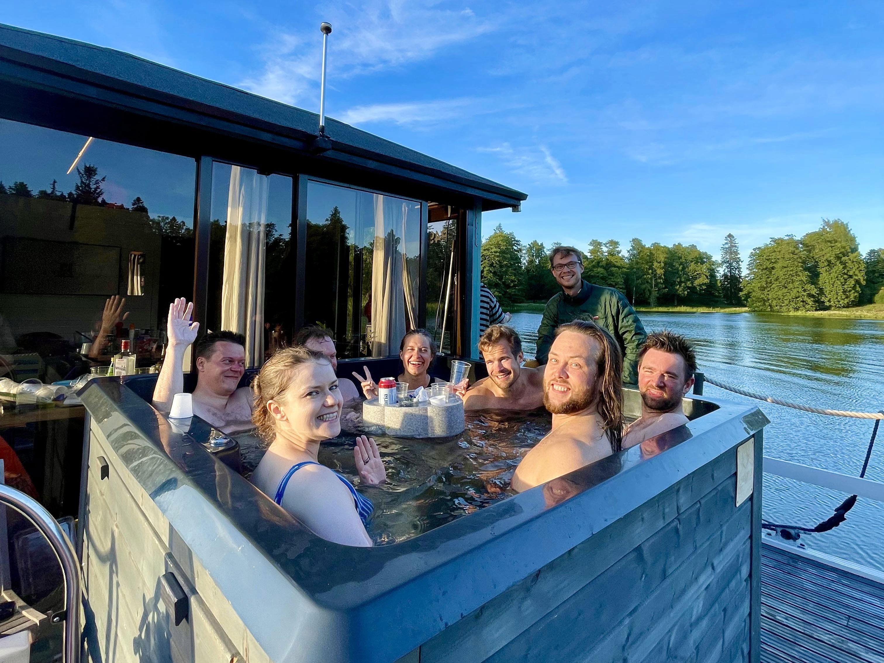 Private Sauna Boat Experience with Hot Tub