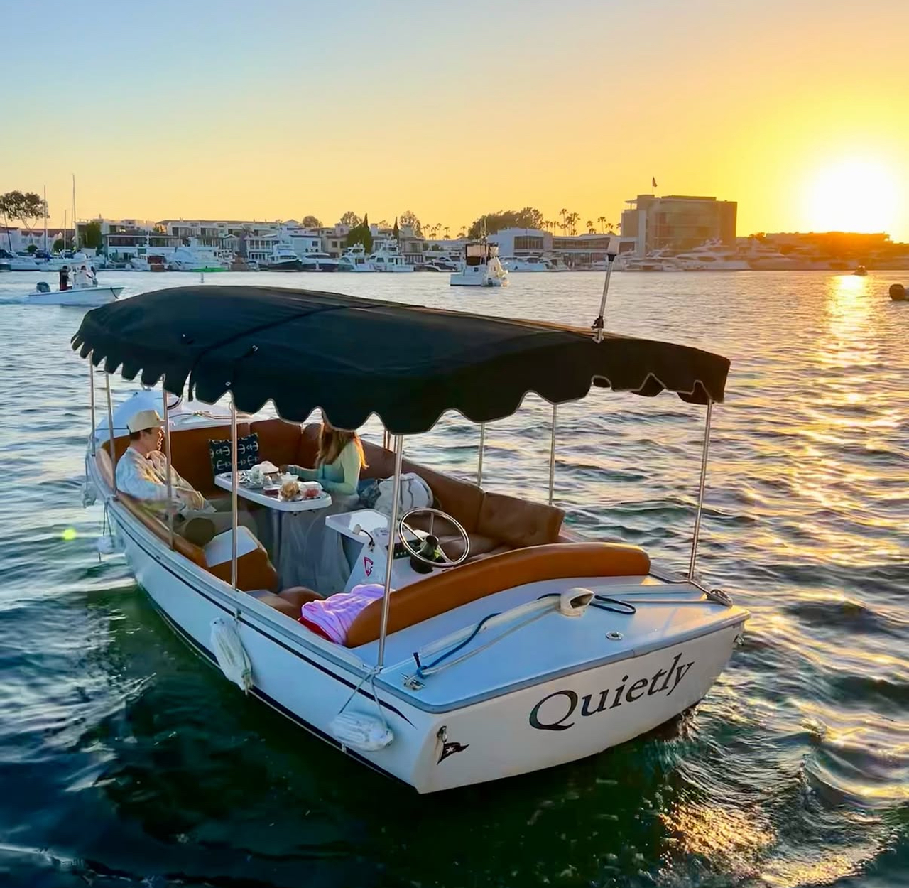 Private 12-Person Electric Duffy Boat Rental in Newport Beach