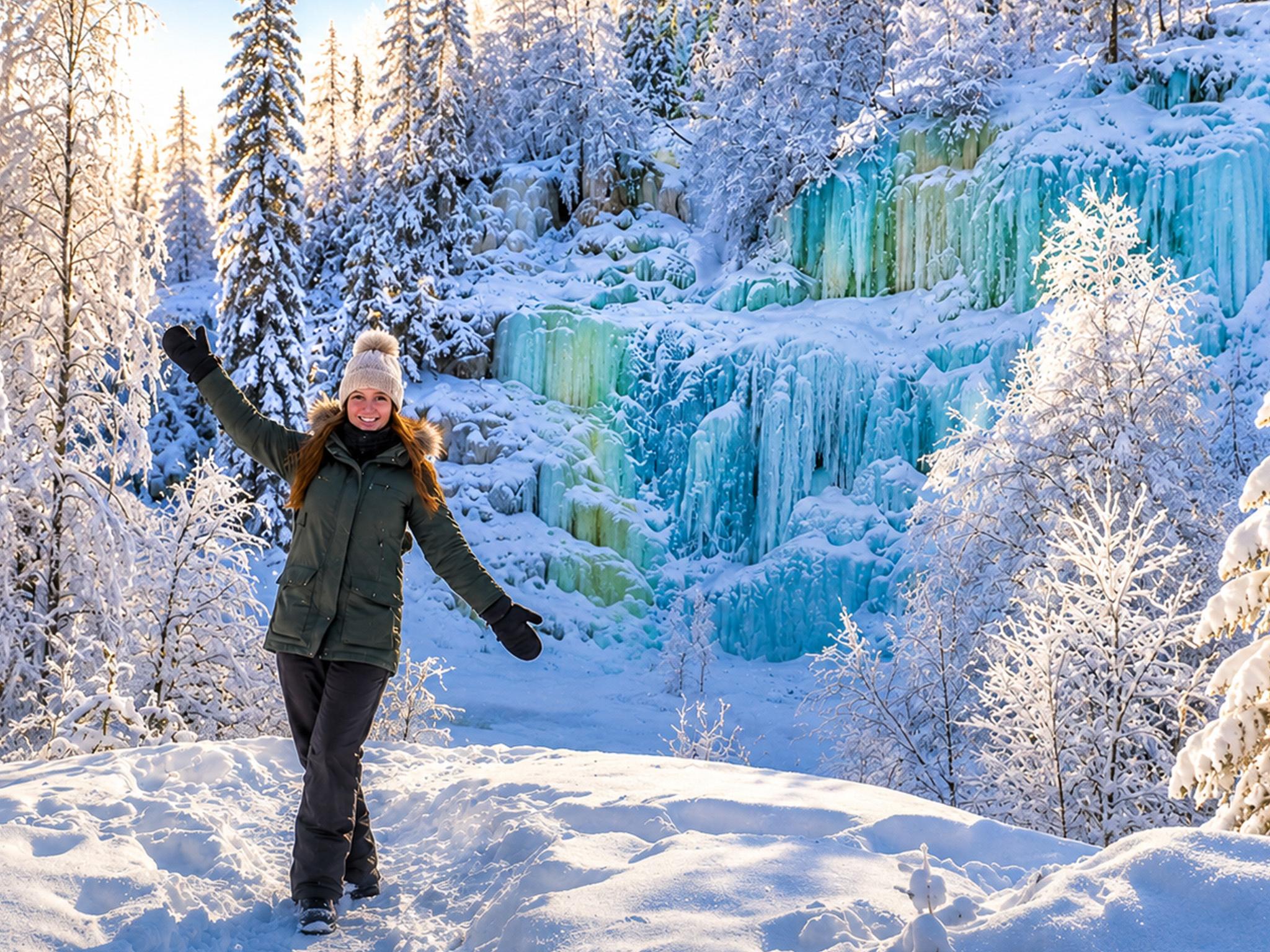 Rovaniemi: Korouoma Frozen Waterfalls Small-Group Tour
