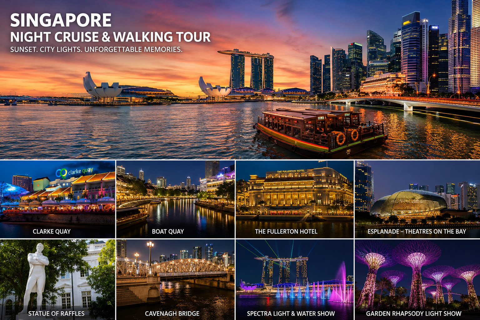 Singapore River Sunset Cruise & Garden Rhapsody Experience