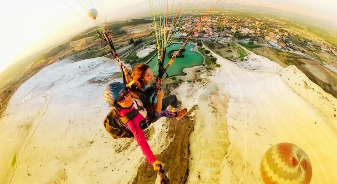 Pamukkale Tandem Paragliding Over Ancient Hierapolis
