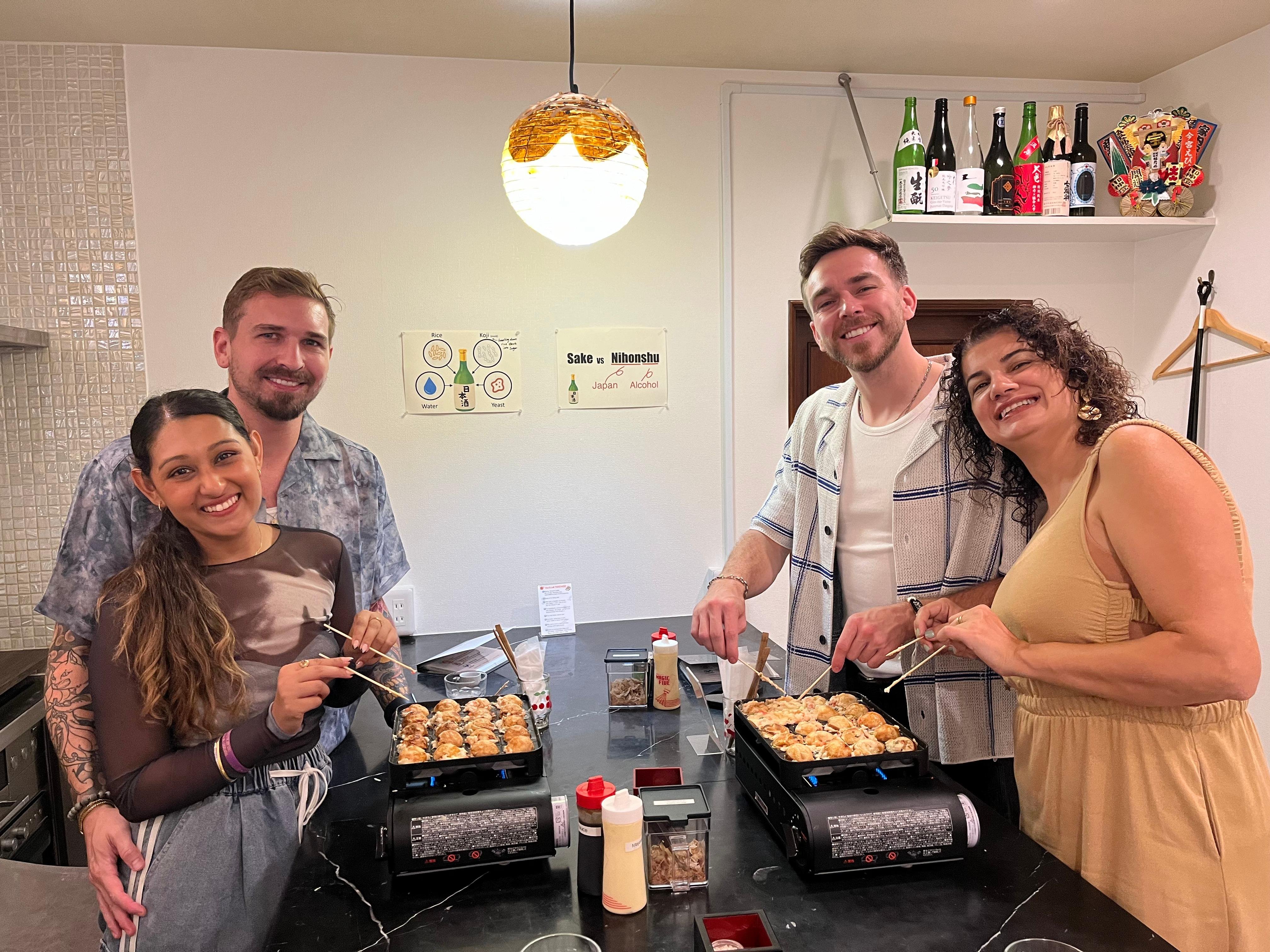 Osaka Sake Tasting & Takoyaki Cooking