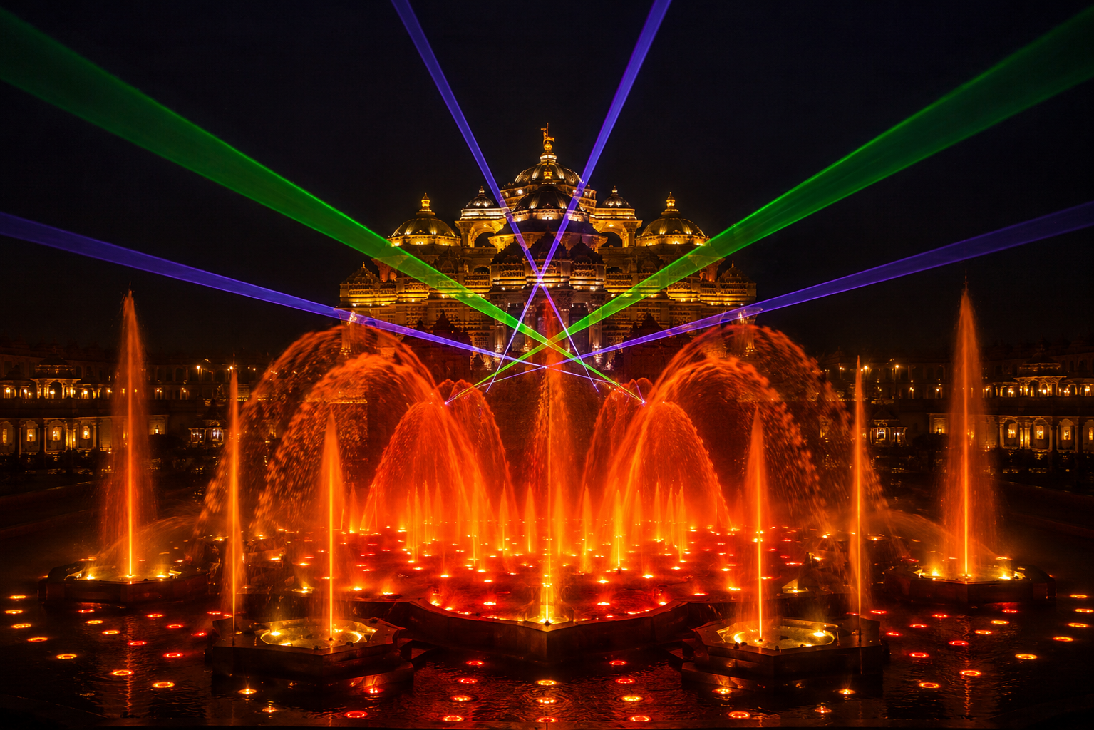 Private Evening Tour: Akshardham Temple & Water Show