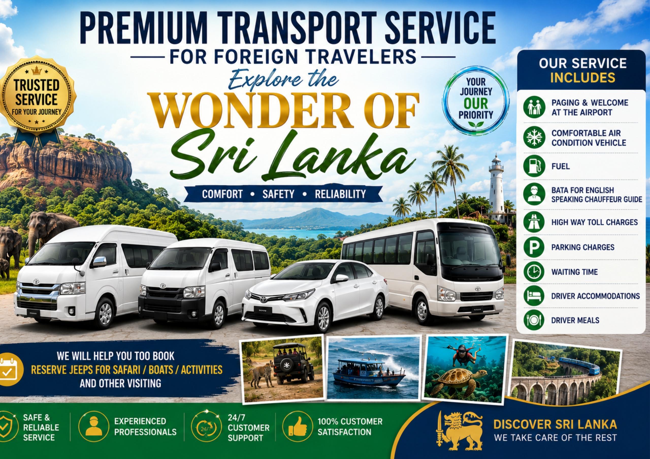 Private Sri Lanka Transfer with English-Speaking Driver Guide