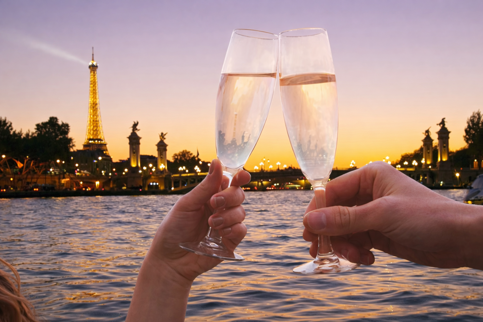 Paris Evening Seine River Cruise with Champagne