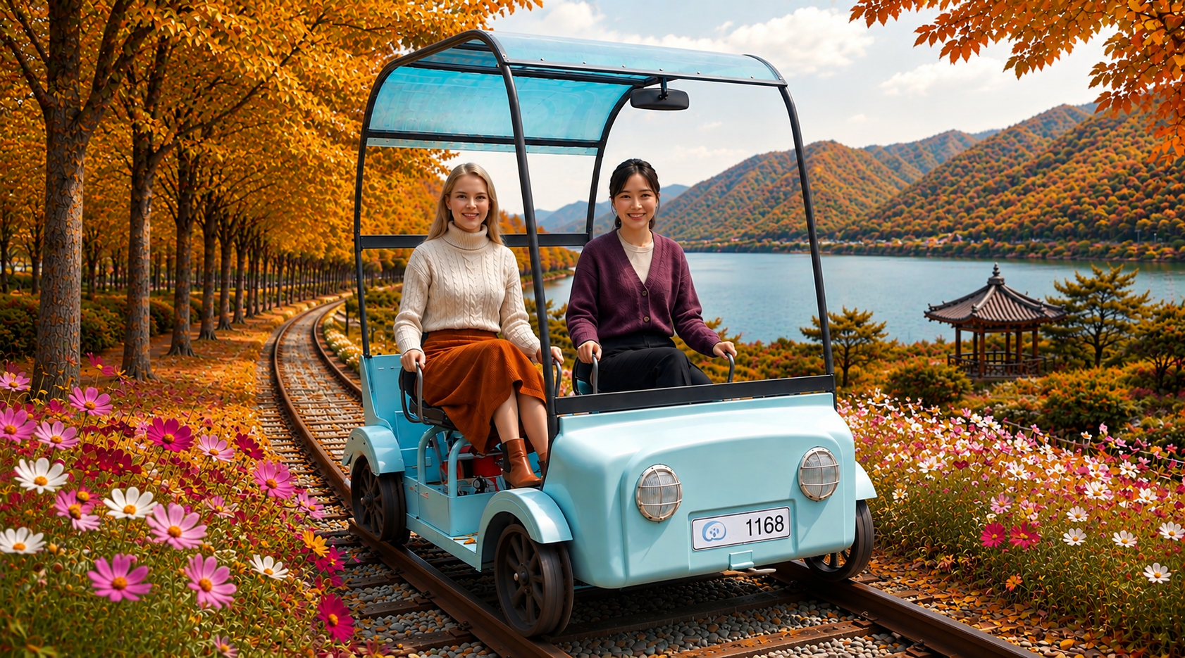 From Seoul: Nami Island, K-Garden and Rail Bike Tour