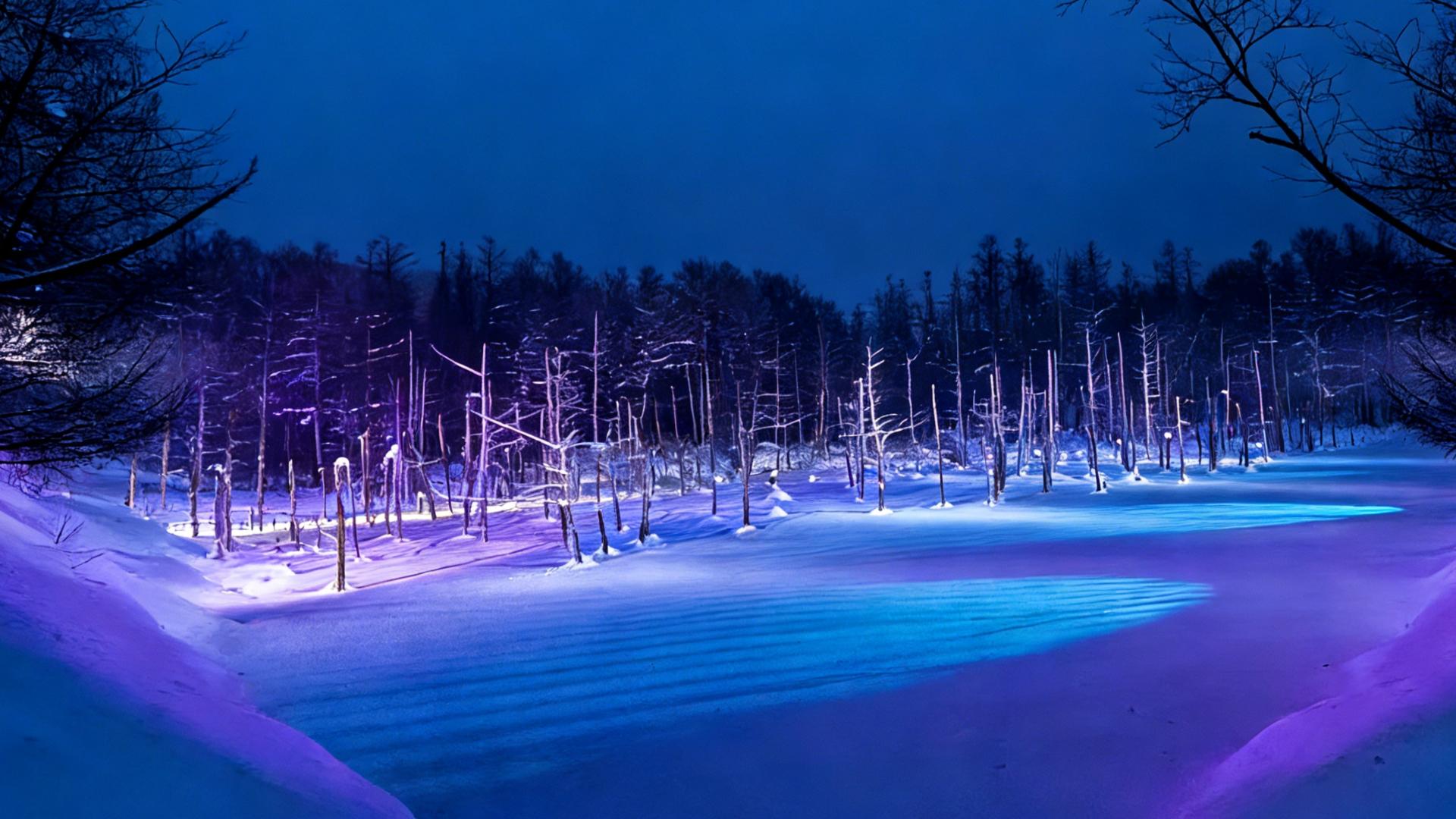 Hokkaido Winter Wonderland: Shikisai no Oka & Blue Pond Illumination Day Tour
