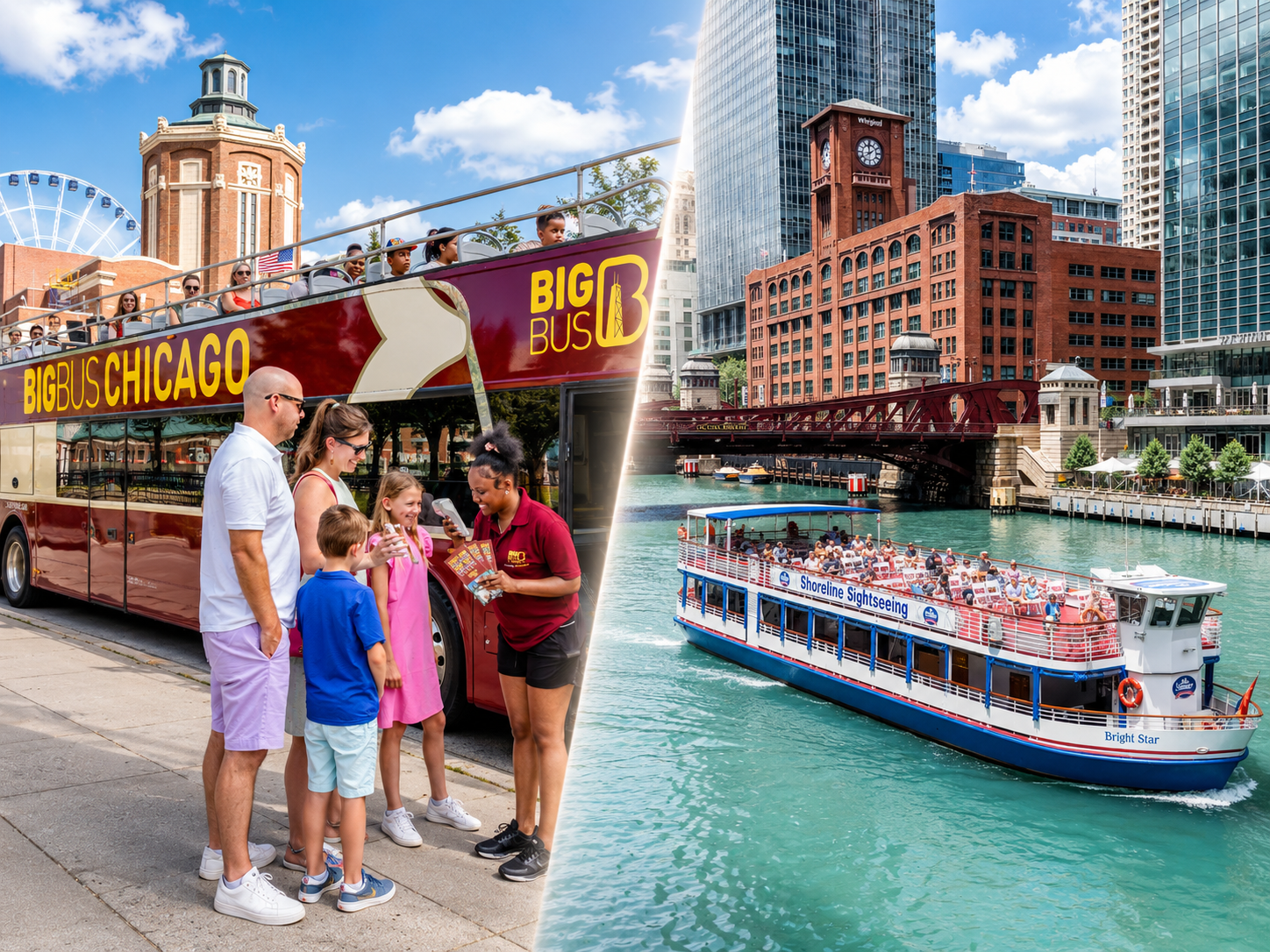 Chicago Architecture River Cruise + 48-Hour Hop-On Hop-Off Bus Pass
