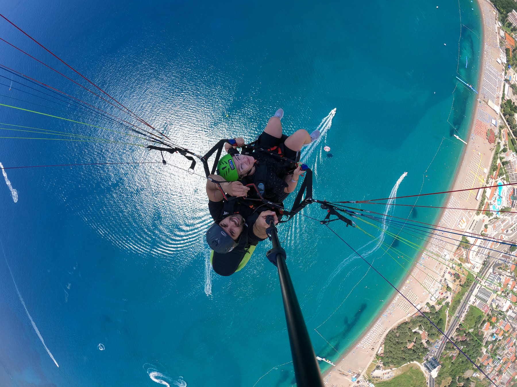Tandem Paragliding Flight over Budva Riviera