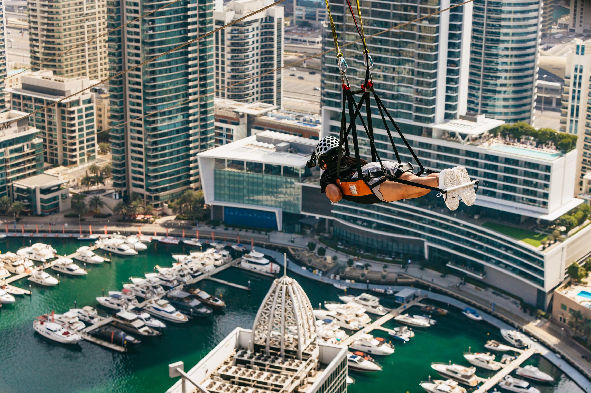 Dubai Marina Zipline: Superman Flight with Photos & Video
