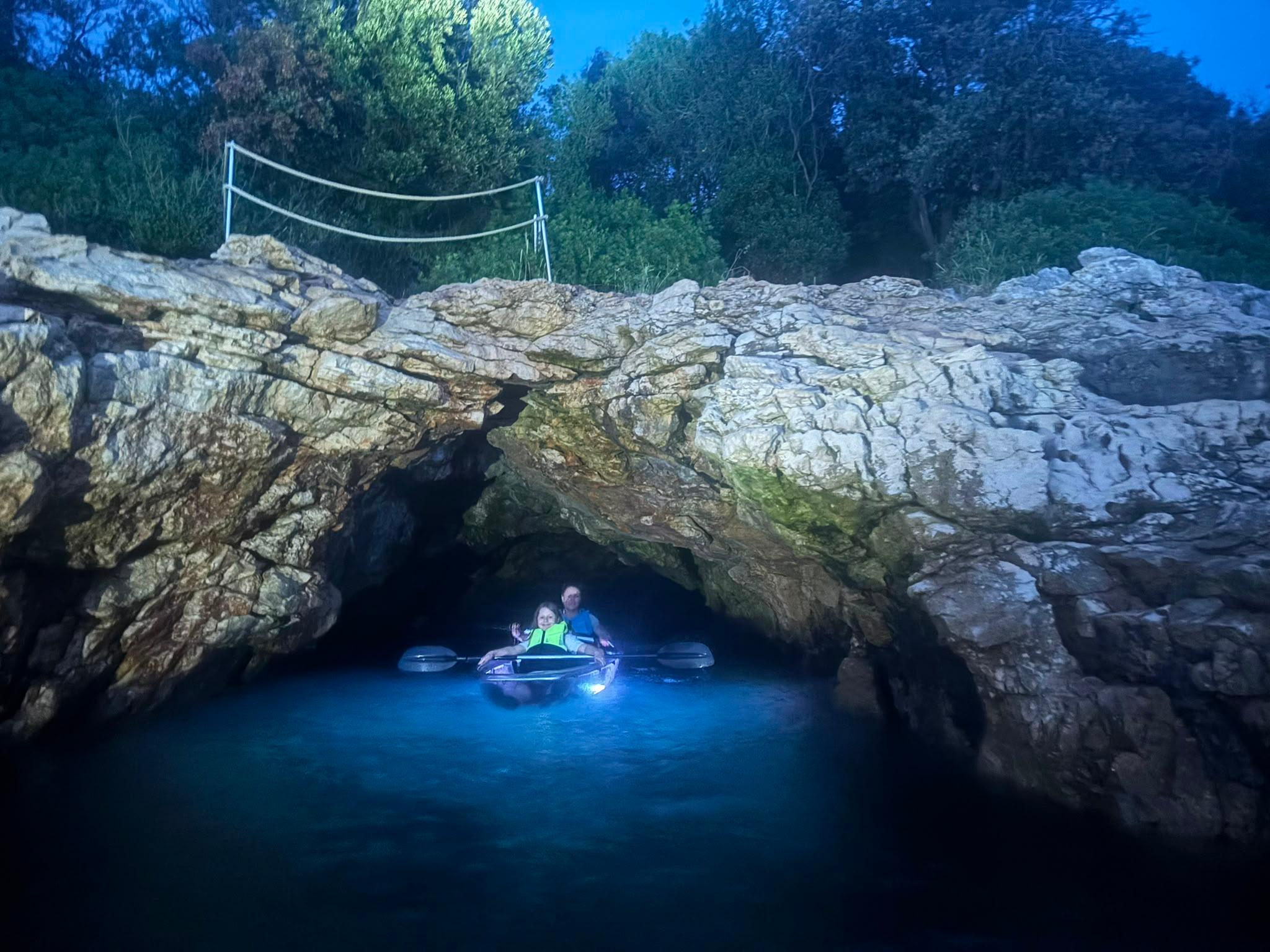 Pula LED-Lit Transparent Kayak Adventure at Night