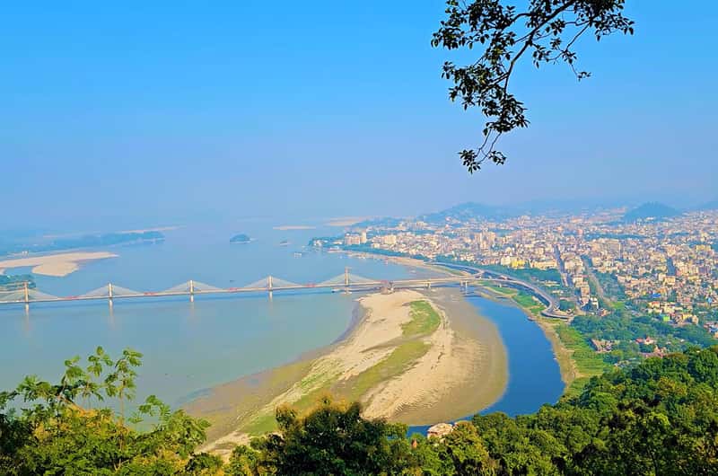 Brahmaputra River and Guwahati landscape