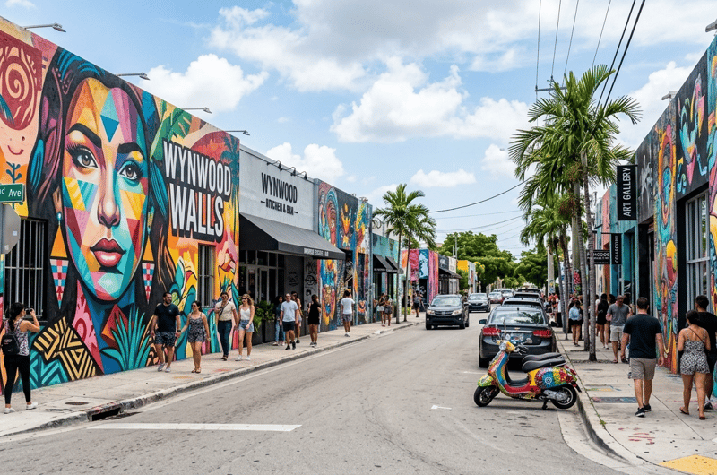 Colorful street in Wynwood, Miami