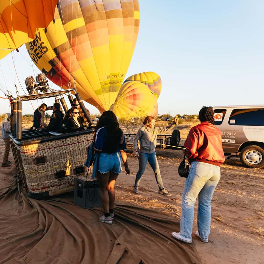 Hot air balloon flight over the Phoenix desert