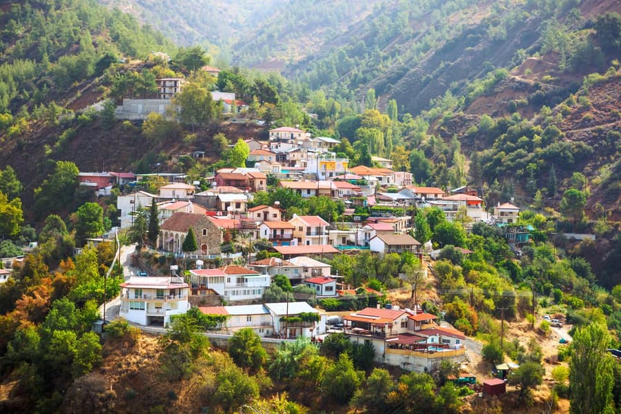 Troodos mountains & villages from Paphos