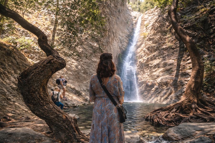 Platres & Omodos: waterfall, wine & chocolate
