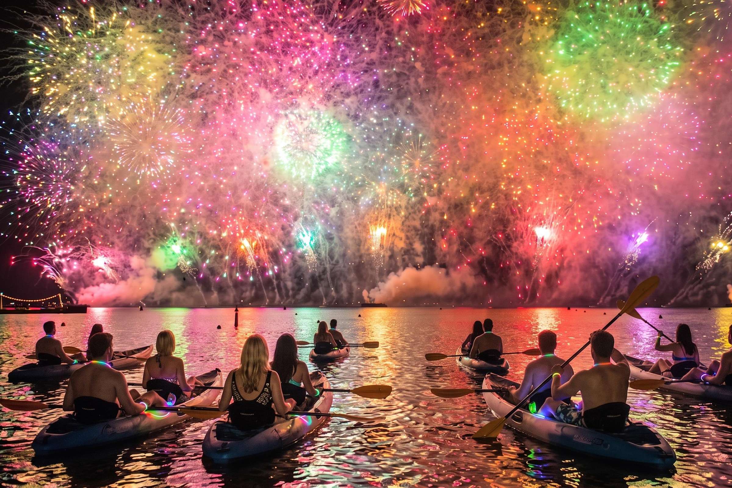 Cannes : Kayak nocturne au premier rang du plus grand feu d'artifice