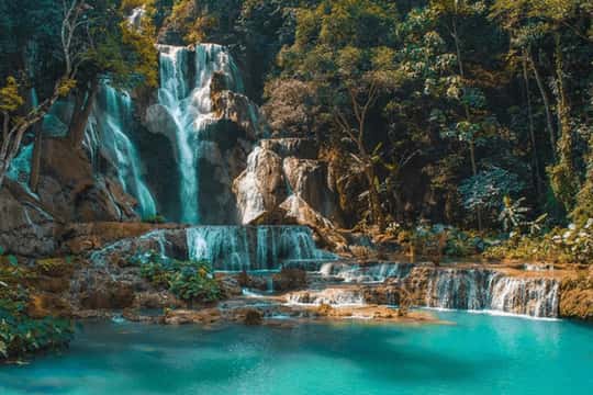 Luang Prabang to Pak Ou caves and Kuang Si falls Full-day