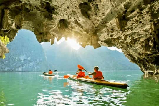 Featured tour with 14 reviews: Ha Long Bay Day Trip – Kayak, Cave Visit & Swimming