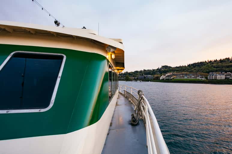View from the deck of a boat near Portland, Oregon.