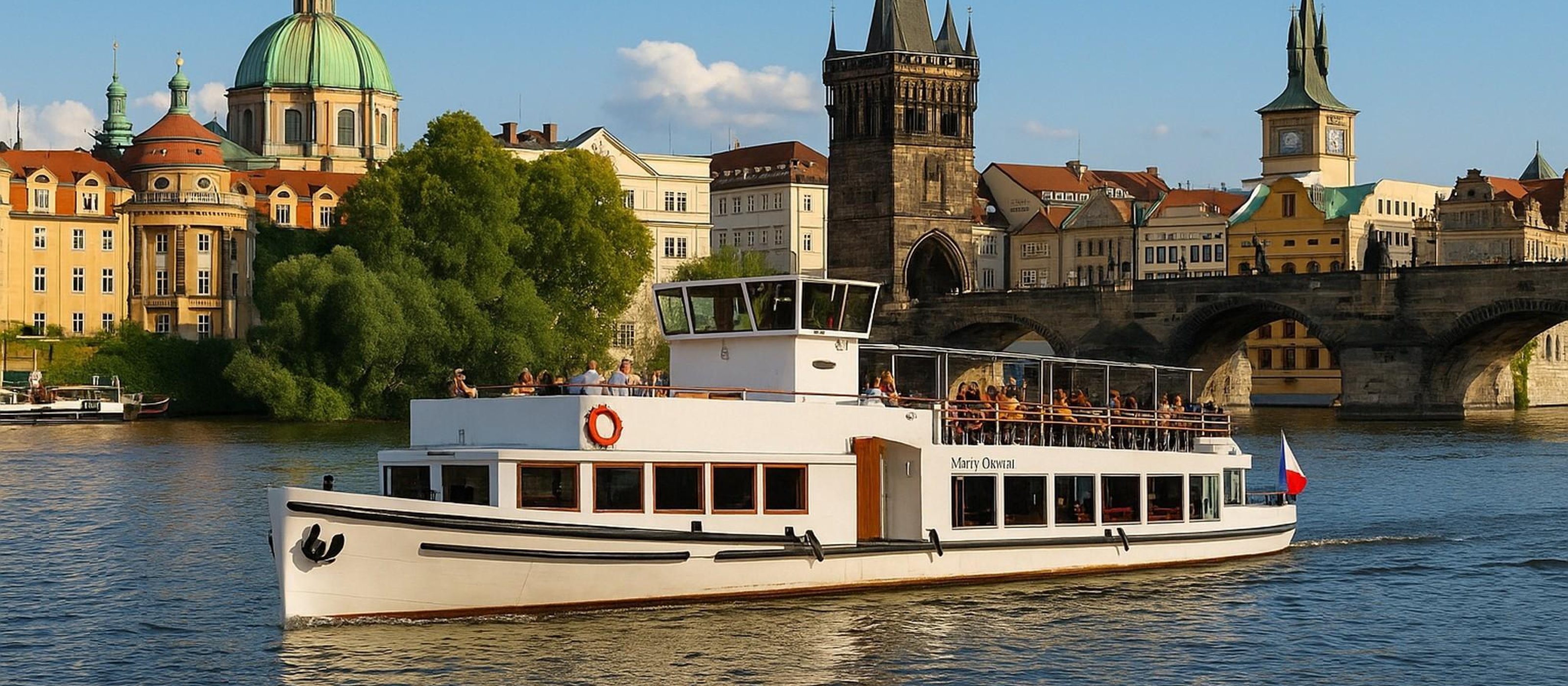Prag 1 Stunde Bootsfahrt mit duftendem Kaffee und hausgemachtem Strudel