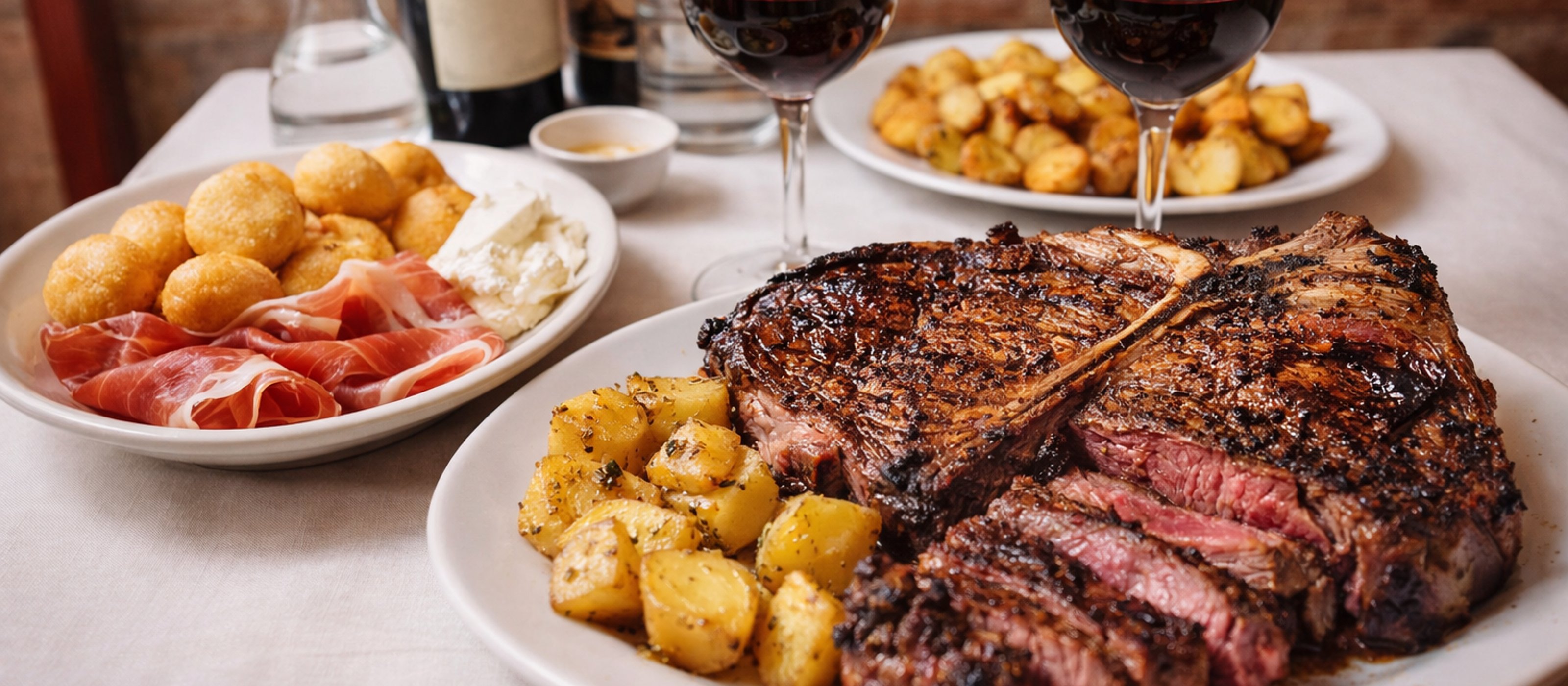 Authentic Dinner in Florence with Fiorentina T-Bone Steak and Chianti