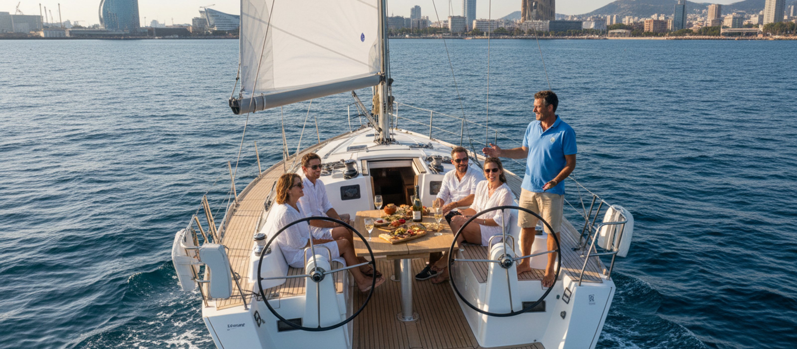 Barcelona: 1-stündige gemeinsame Segelboot-Tour mit Getränken & Snacks