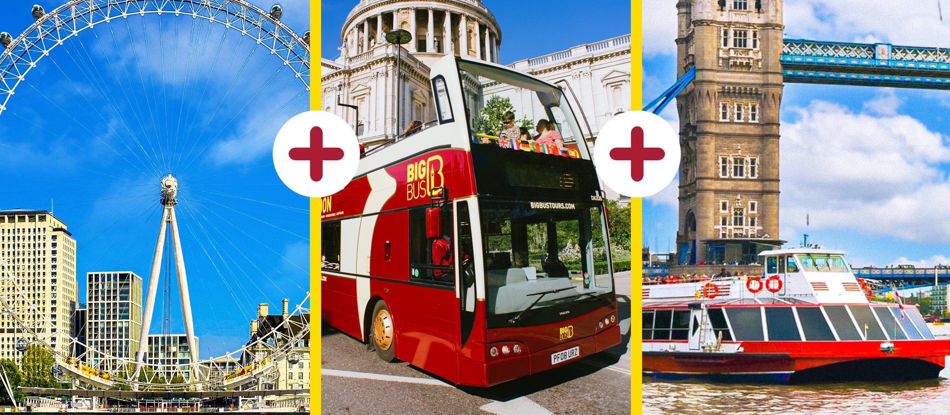 London: London Eye, Flussfahrt & Hop-On/Hop-Off-Bustour