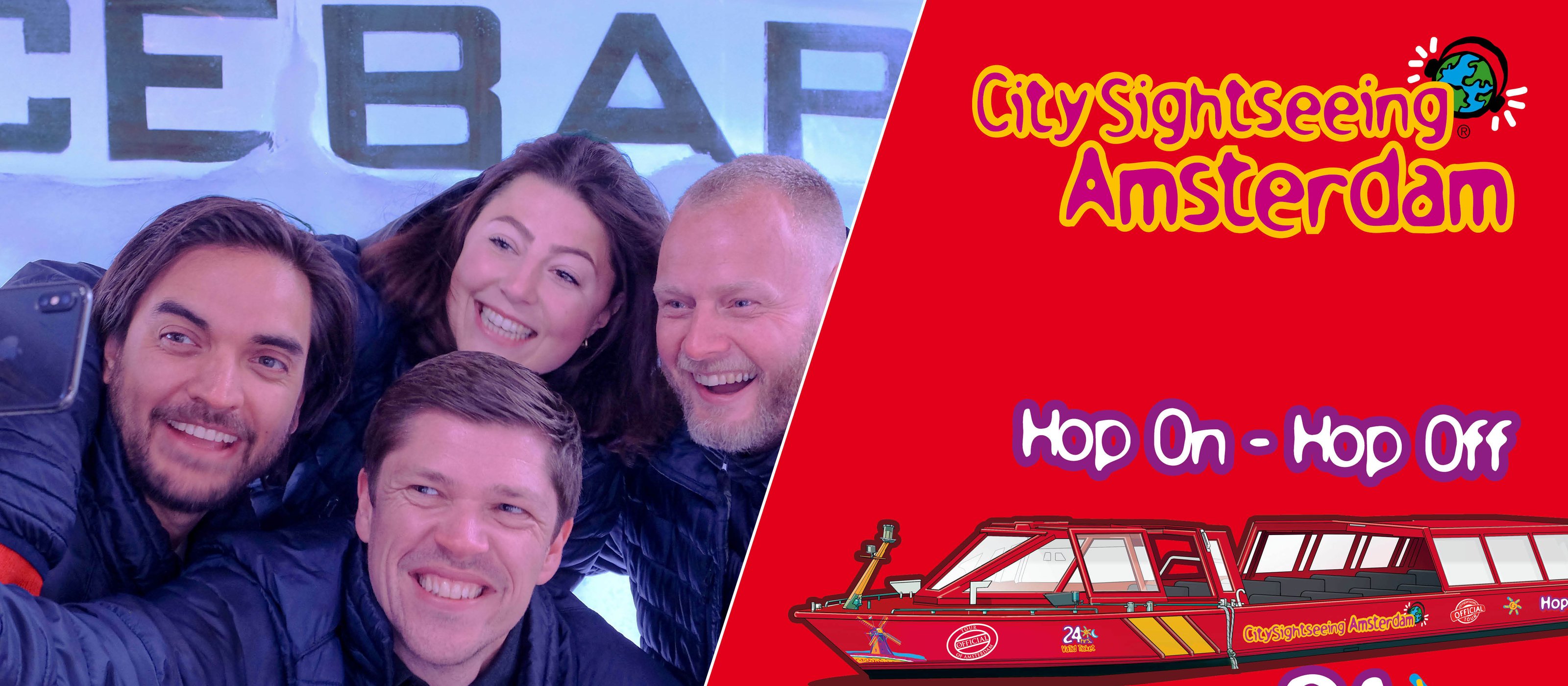 Amsterdam 24-Stunden Hop-On Hop-Off Boot und XtraCold Icebar