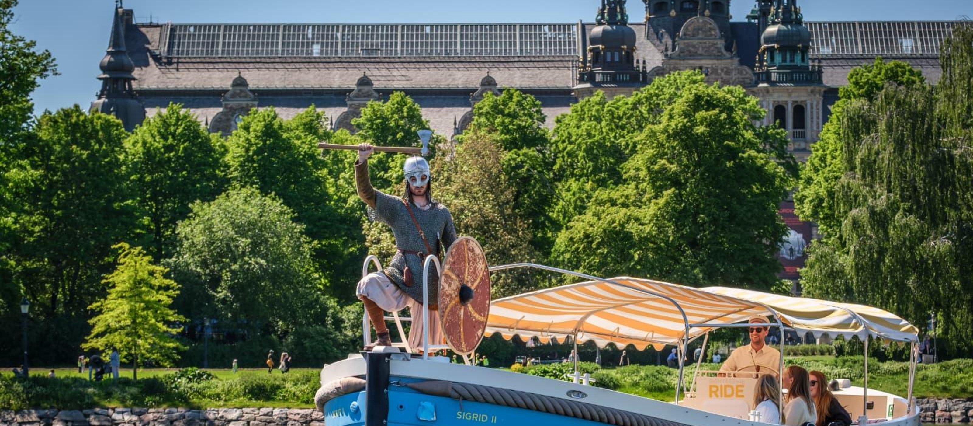 Guided Viking Themed Electric Boat Cruise 90min