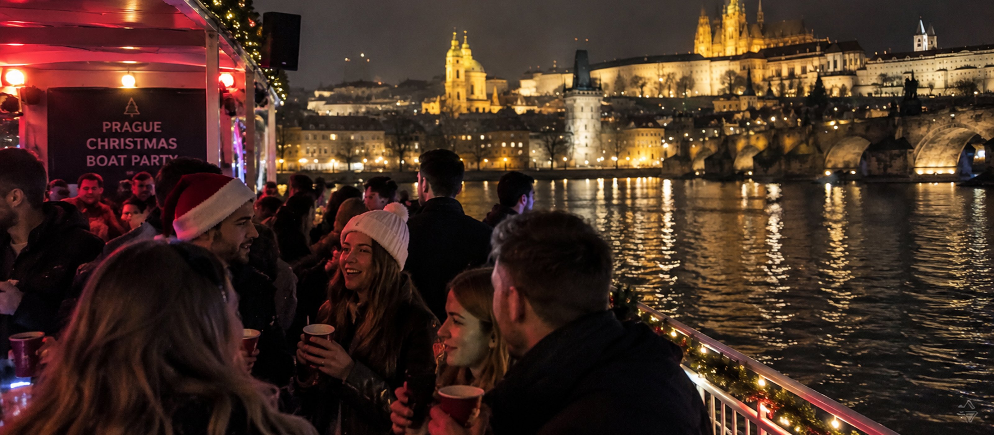 Prag: Weihnachtliche Bootsparty mit Glühwein + epischer Club